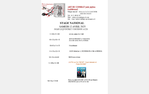 Stage National Art du Combat Judo Jujitsu Traditionnel - 12 avril 2025