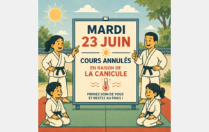 Annulation des cours du mardi 23 juin 2026 – Vigilance canicule