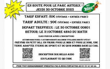Sortie Parc Astérix - Vacances de Toussaint - EVENEMENT ANNULÉ
