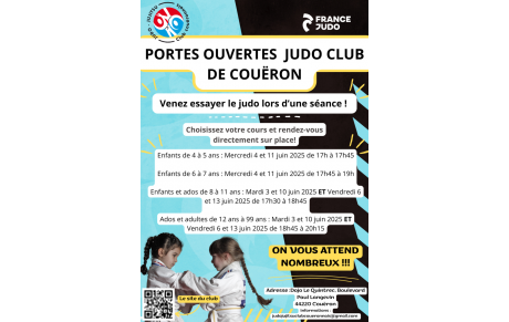 🥋 PORTES OUVERTES – CLUB DE JUDO  DE COUËRON🥋