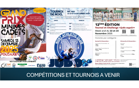 Informations tournois à venir Novembre/Décembre 2025