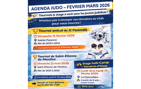 Prochains tournois et évènement à venir 💪