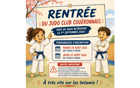 🥋 Rentrée du Judo Club et Permanences d'inscription 🌞