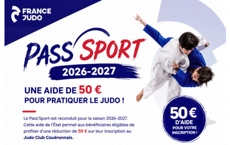 Informations Pass Sport saison 2026-2027 🥋